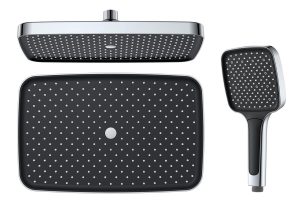 China manufacturer Square Big High Pressure Shower Head with Handheld 3 Spray Modes Shower Head – ABS Plastic / Chrome