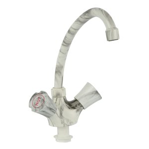 Printing  marble single hole sink hot and cold double handle faucet mixer / printing red