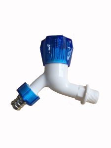 Made in China customized color plastic Washing Machine Water faucet Ball Bibcock Garden hose outdoor water faucet – Blue