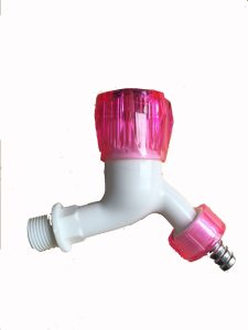Made in China customized color plastic Washing Machine Water faucet Ball Bibcock Garden hose outdoor water faucet – Pink