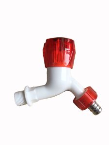 Made in China customized color plastic Washing Machine Water faucet Ball Bibcock Garden hose outdoor water faucet – Red