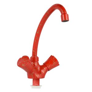 ABS printing red single hole sink hot and cold double handle faucet mixer / printing red
